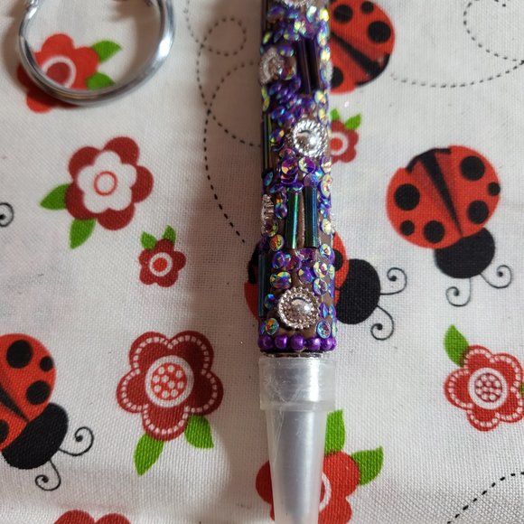 Beaded Ball Point keychain Pens You choose from 9 colors - Picture 3 of 9